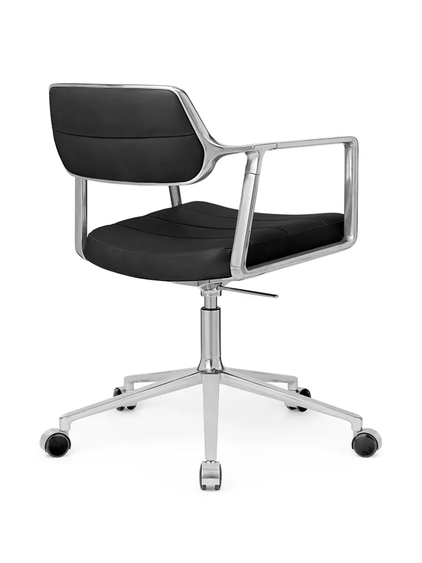 Vipp 453 Swivel+ Chair m/hjul, bosco grøn læder fra> Kontorstole