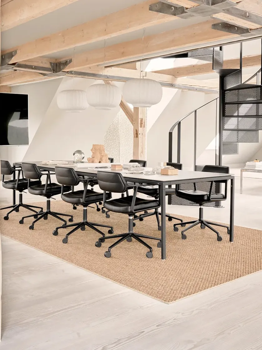 Vipp 453 Swivel+ Chair m/hjul, bosco grøn læder fra> Kontorstole