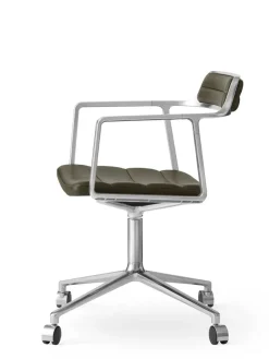 Vipp 452 Swivel Chair m/hjul, bosco grøn læder fra><noscript><img width=