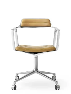 Vipp 452 Swivel Chair m/hjul, camel læder fra> Kontorstole