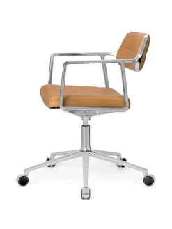 Vipp 453 Swivel+ Chair m/hjul, camel læder fra> Kontorstole