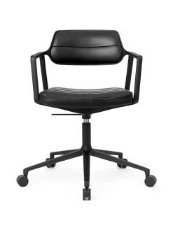 Vipp 453 Swivel+ Chair m/hjul, sort læder fra><noscript><img width=