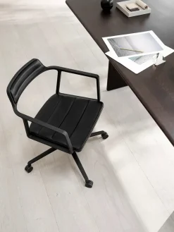 Vipp 452 Swivel Chair m/hjul, sort læder fra><noscript><img width=