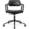 Vipp 453 Swivel+ Chair m/sort stel & hjul, sort læder fra> Kontorstole
