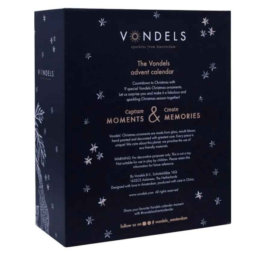 Vondels Adventskalender – Sæt med 9 julekugler> Gaver Til Hende|Juletræspynt