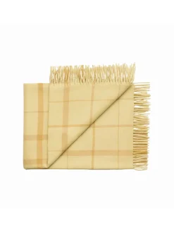 Silkeborg Uldspinderi Warp & Weft Plaid, chamomile/mustard fra> Puder Og Plaider