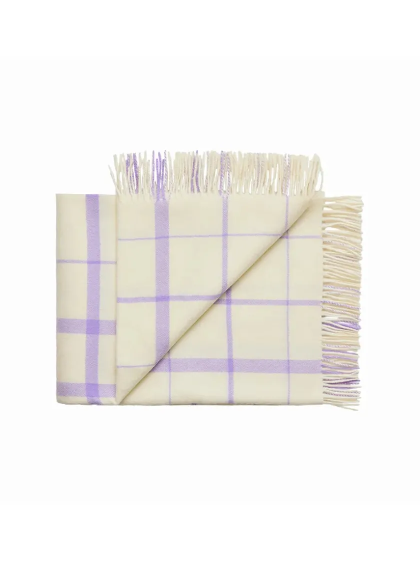Silkeborg Uldspinderi Warp & Weft Plaid, concrete/midnight fra> Puder Og Plaider