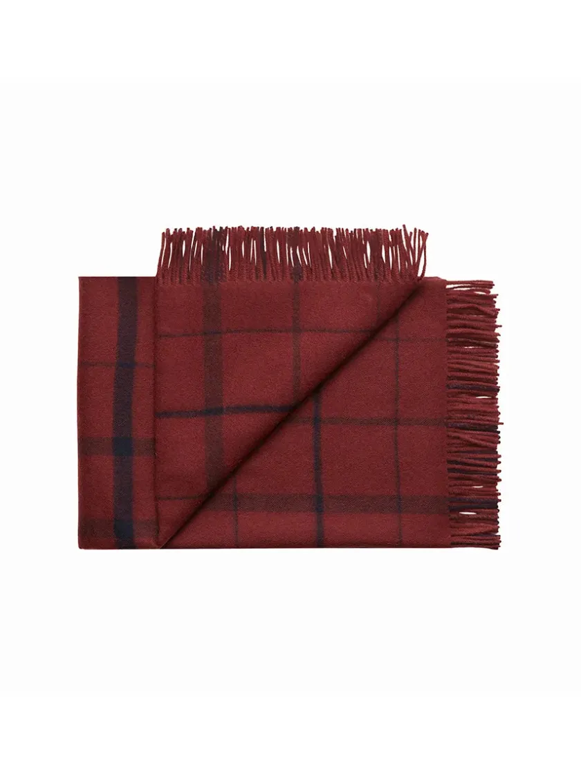 Silkeborg Uldspinderi Warp & Weft Plaid, coral/amber fra> Puder Og Plaider