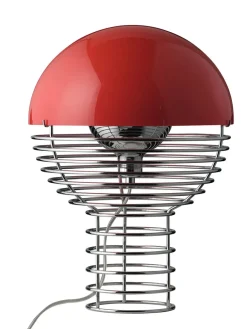 Verpan Wire Bordlampe Ø30, rød af Verner Panton> Spots