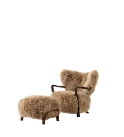 &Tradition Wulff lænestol inkl. skammel - Sheepskin Honey  fra> Lænestole