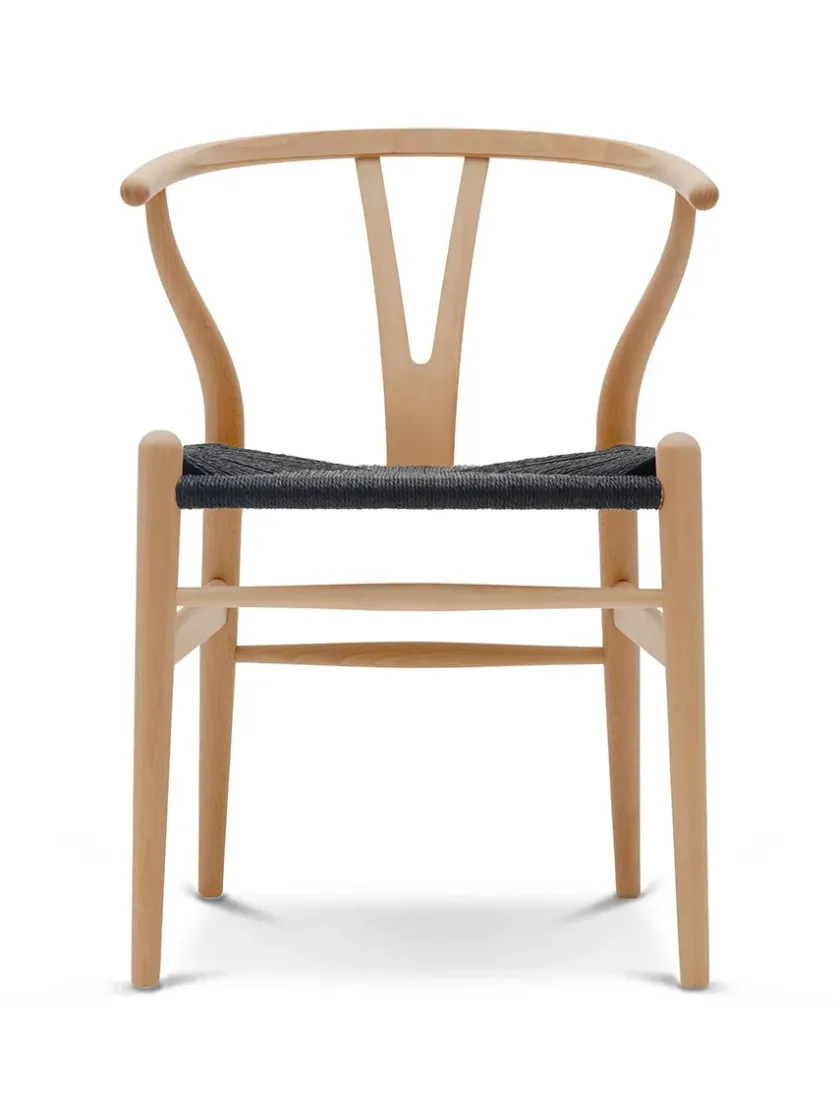 Carl Hansen & Søn Y-stol CH24, Bøg olie med sort flet af Hans J. Wegner> Spisebordsstole