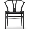 Carl Hansen & Søn Y-stol CH24 Soft Anthracite Grey med sort flet af Hans J. Wegner> Spisebordsstole