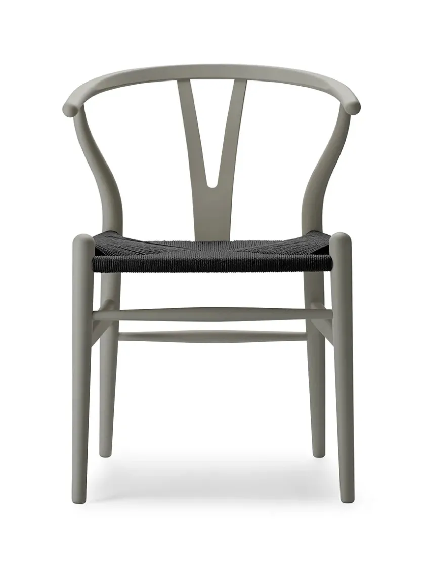 Carl Hansen & Søn Y-stol CH24 Soft Anthracite Grey med sort flet af Hans J. Wegner> Spisebordsstole