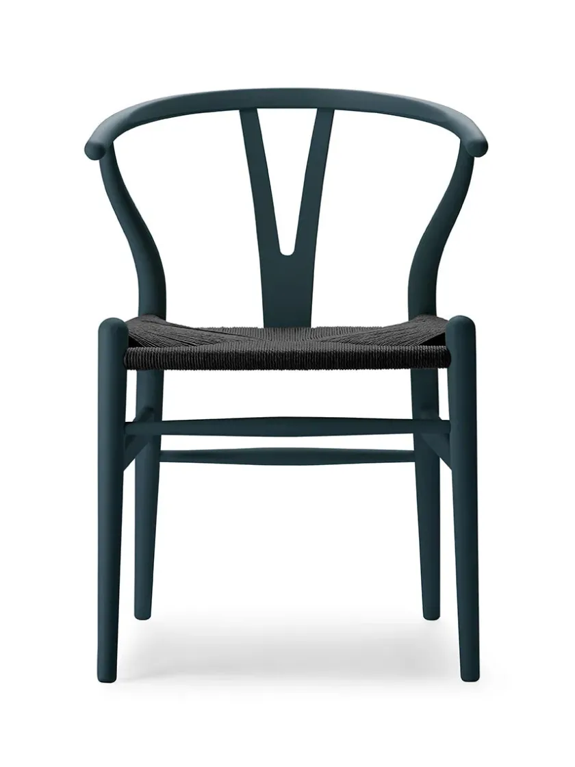 Carl Hansen & Søn Y-stol CH24 Soft Anthracite Grey med sort flet af Hans J. Wegner> Spisebordsstole