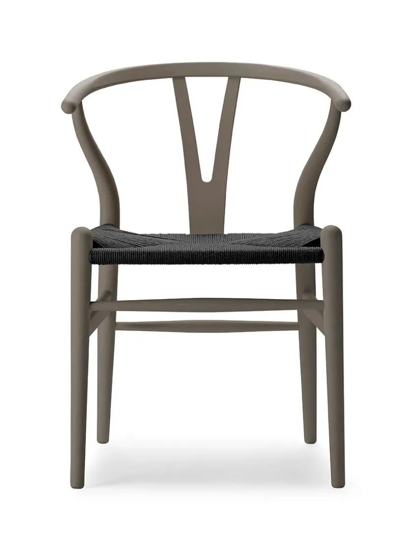 Carl Hansen & Søn Y-stol CH24 Soft Anthracite Grey med sort flet af Hans J. Wegner> Spisebordsstole