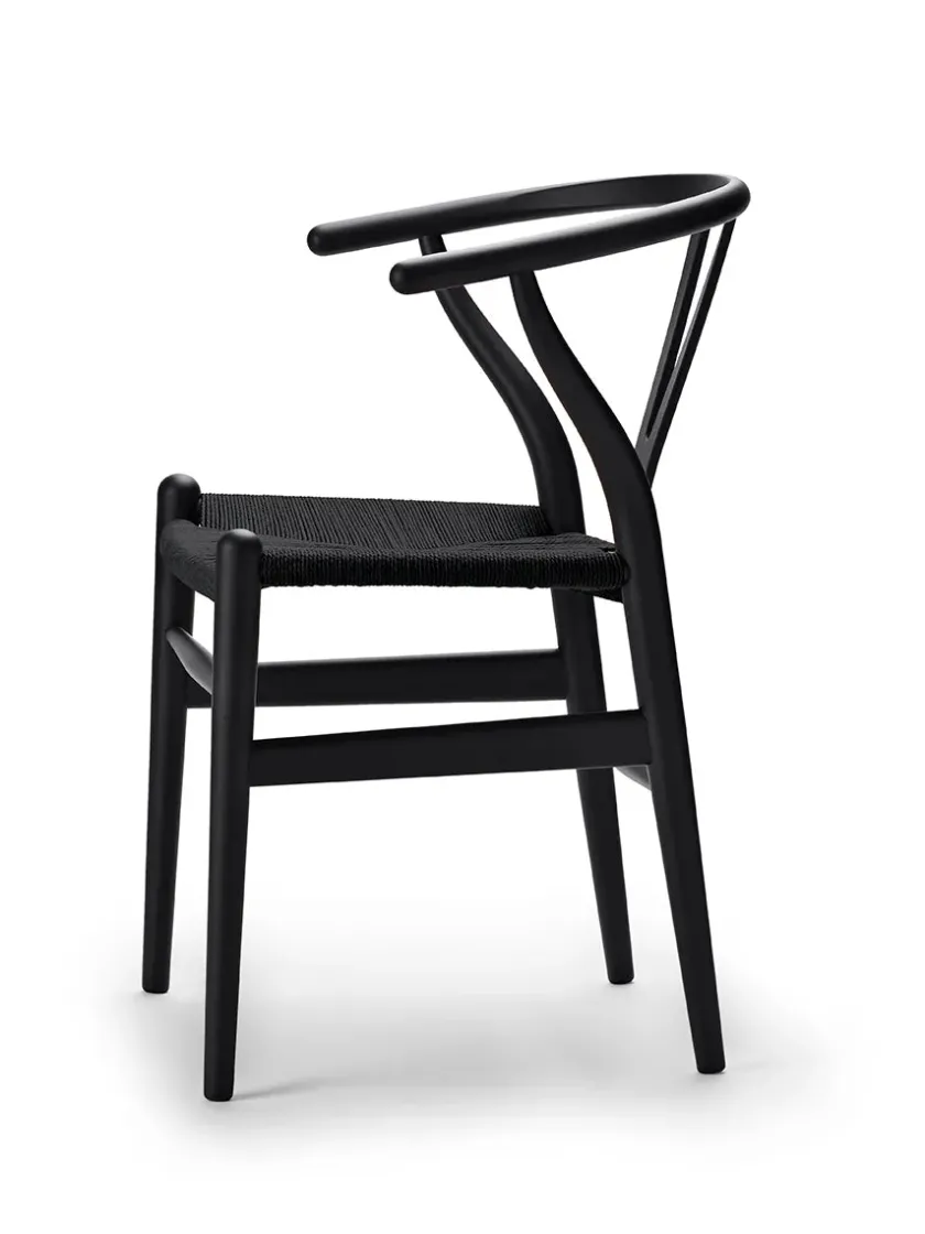 Carl Hansen & Søn Y-stol CH24 Soft Anthracite Grey med sort flet af Hans J. Wegner> Spisebordsstole
