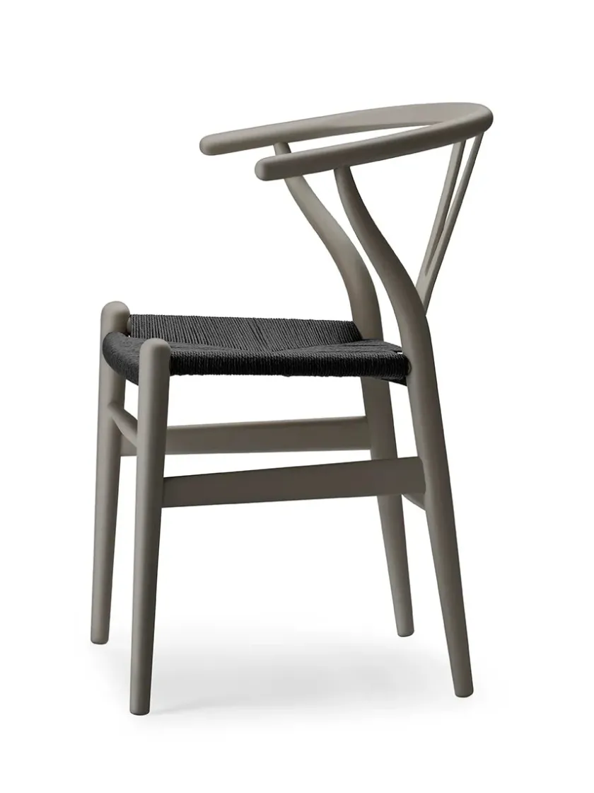 Carl Hansen & Søn Y-stol CH24 Soft Blue med sort flet af Hans J. Wegner> Spisebordsstole