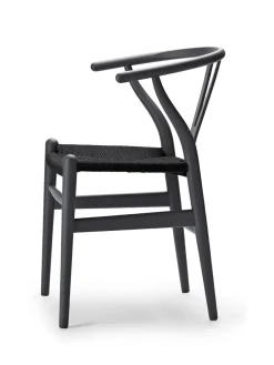 Carl Hansen & Søn Y-stol CH24 Soft Pewter med sort flet af Hans J. Wegner><noscript><img width=