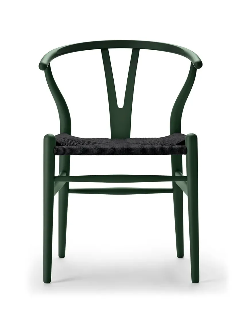 Carl Hansen & Søn Y-stol CH24 Soft Seaweed med sort flet af Hans J. Wegner> Spisebordsstole