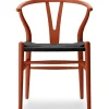 Carl Hansen & Søn Y-stol CH24 Soft Terracotta med sort flet af Hans J. Wegner> Spisebordsstole