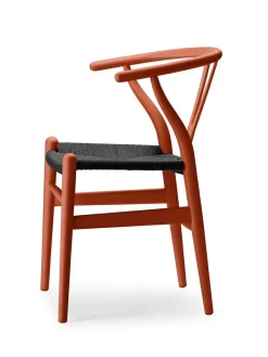 Carl Hansen & Søn Y-stol CH24 Soft Terracotta med sort flet af Hans J. Wegner><noscript><img width=