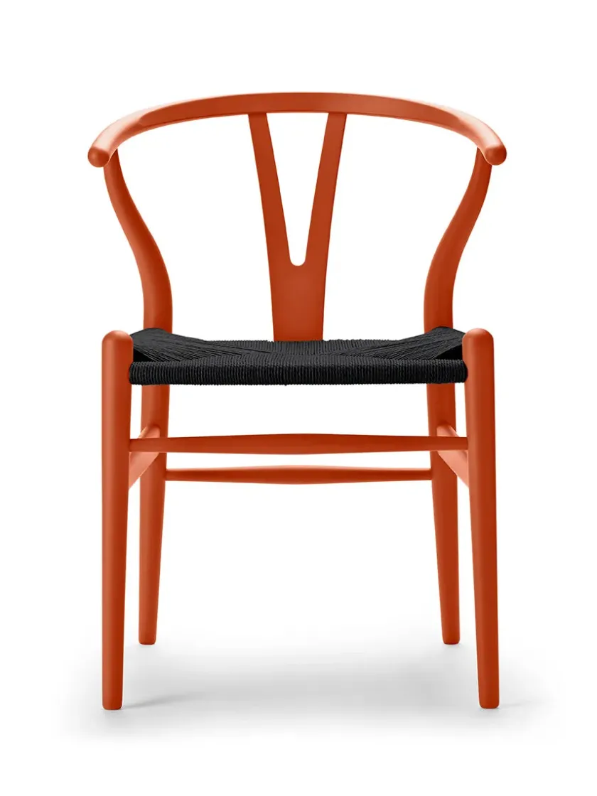 Carl Hansen & Søn Y-stol CH24 Soft Terracotta med sort flet af Hans J. Wegner> Spisebordsstole