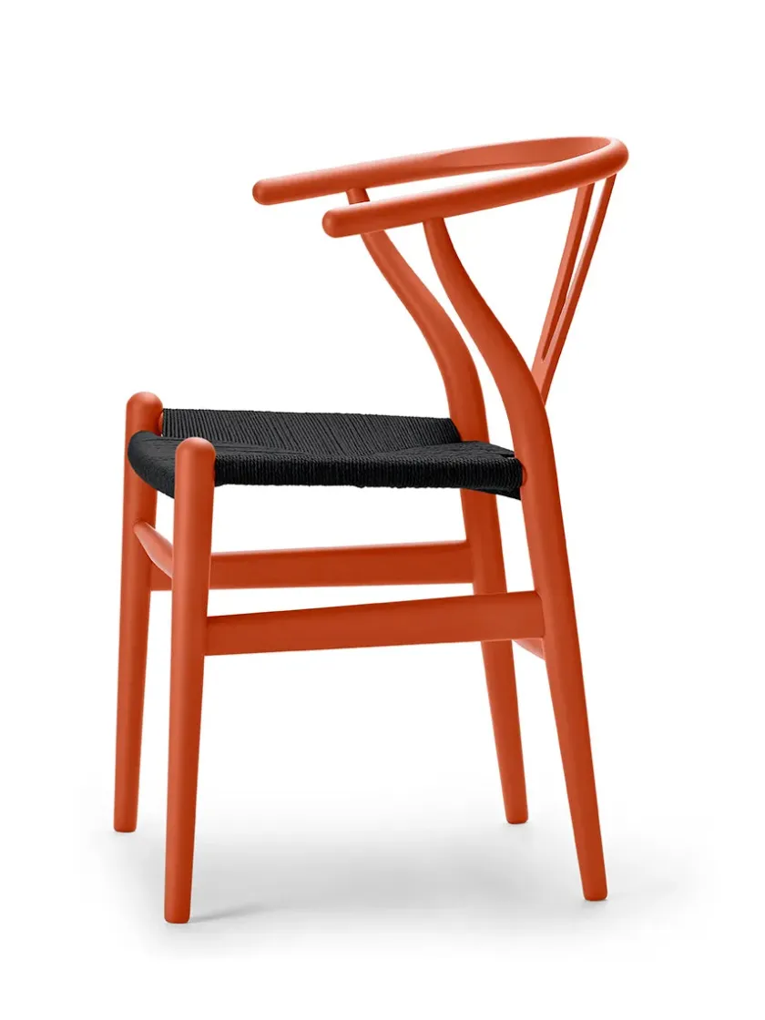 Carl Hansen & Søn Y-stol CH24 Soft Terracotta med sort flet af Hans J. Wegner> Spisebordsstole