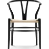 Carl Hansen & Søn Y-stol CH24, sort eg af Hans J. Wegner> Spisebordsstole